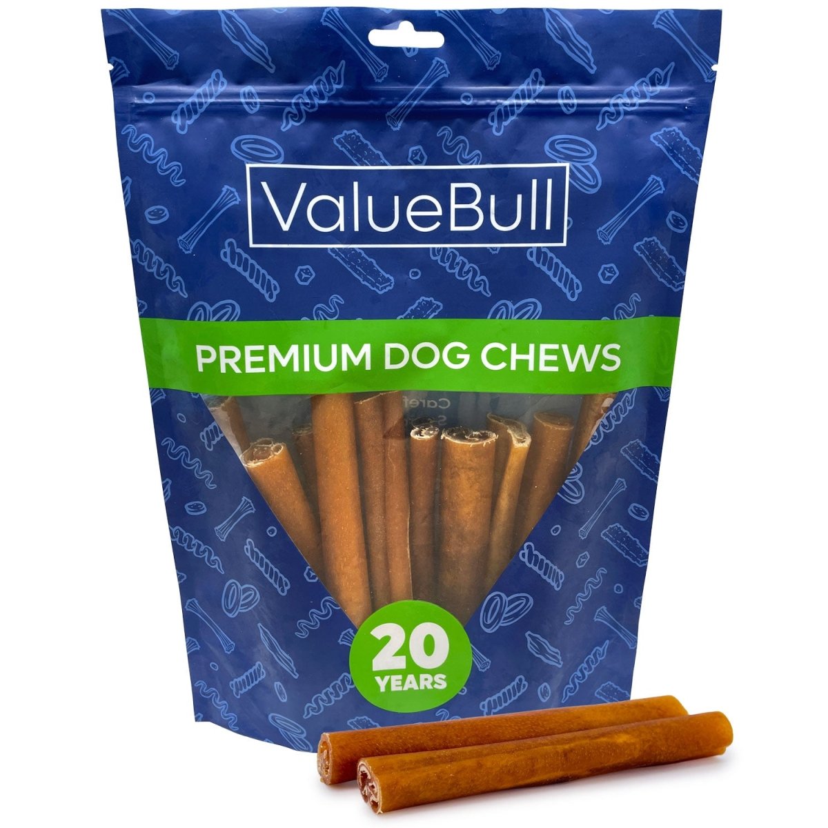 ValueBull Buffalo Collagen Sticks for Dogs, 6 Inch Thick Chews, Natural Long - Lasting Dog Treats, 10 Count - ValuePetSupplies