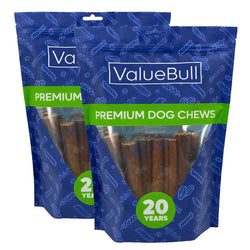 ValueBull Buffalo Collagen Sticks for Dogs, 6 Inch Thick Chews, Natural Long-Lasting Dog Treats, 50 Count - Thick - 50 Sticks