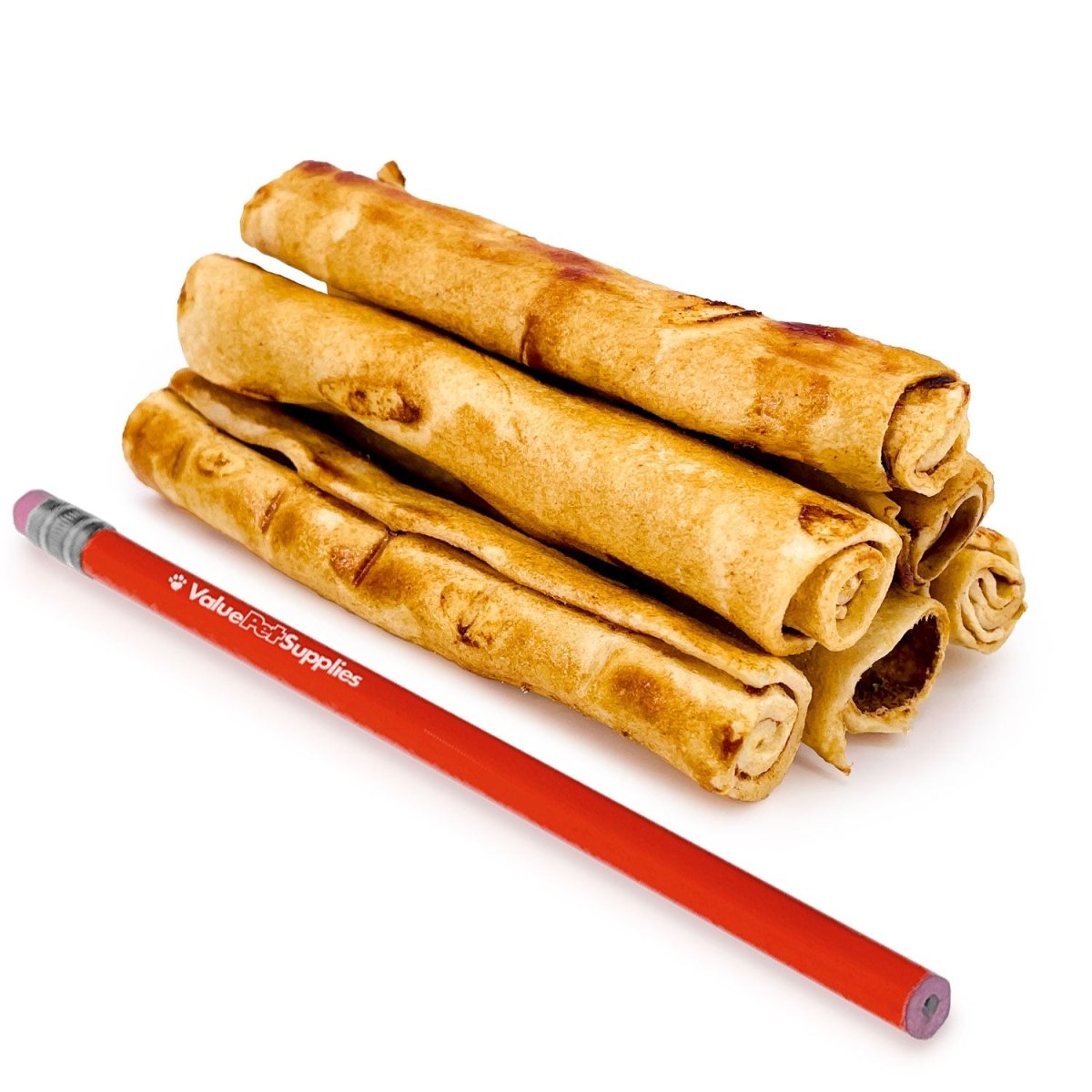ValueBull USA Retriever Rolls for Small Dogs, Premium Rawhide, Thin 5 - 6 Inch, Chicken Infused, 200 Count BULK PACK - ValuePetSupplies