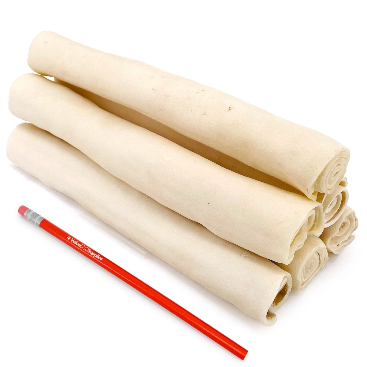 ValueBull USA Retriever Rolls, Premium Rawhide, Thick 10 Inch, 100 Count Bulk Pack - Natural - 100 Rolls