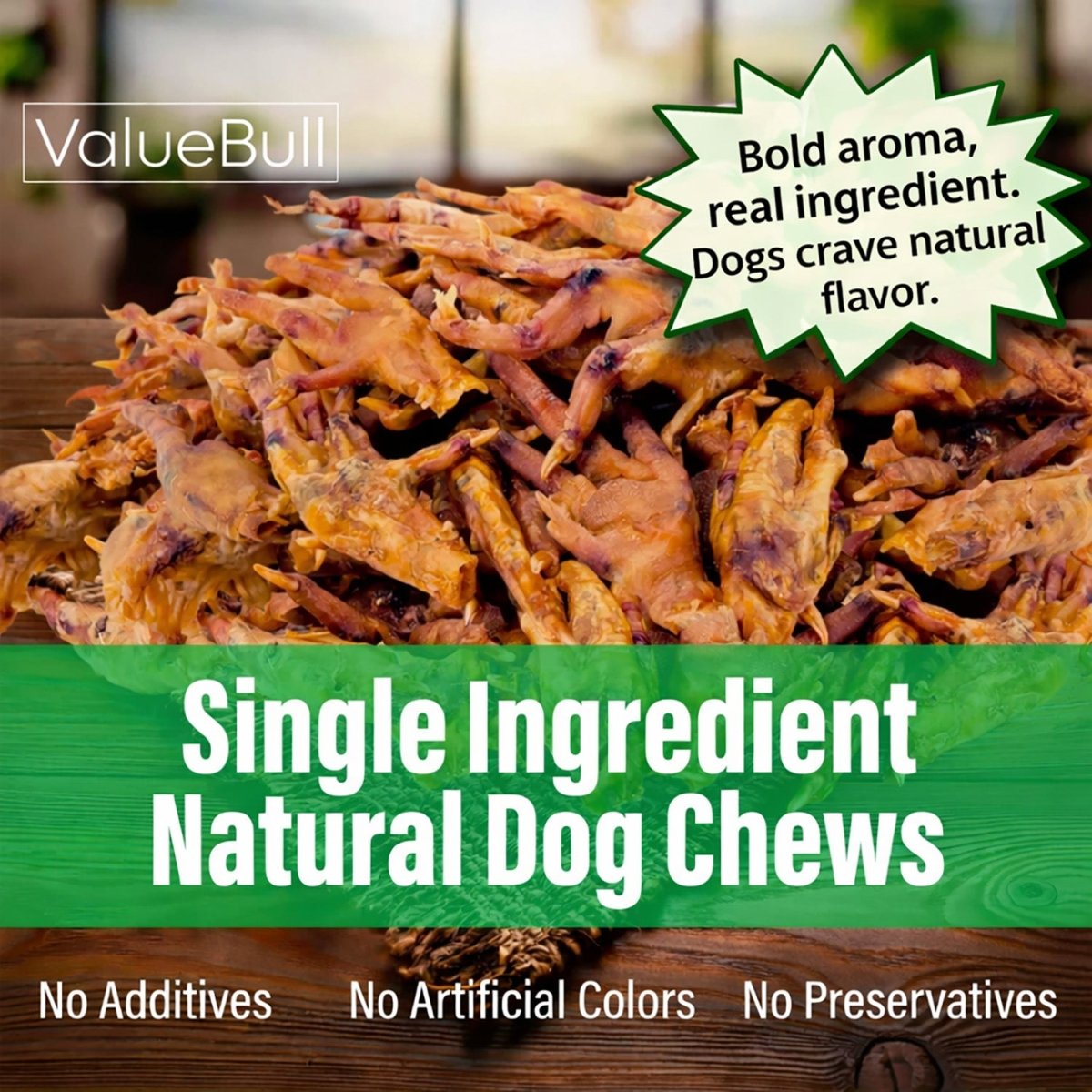 ValueBull Chicken Feet for Dogs, 25 Count - Chicken Feet - 25 Feet