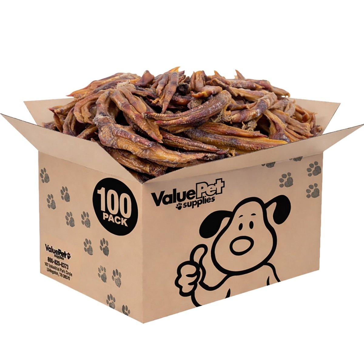 ValueBull Duck Feet for Dogs, 100 Count Bulk Pack - ValuePetSupplies