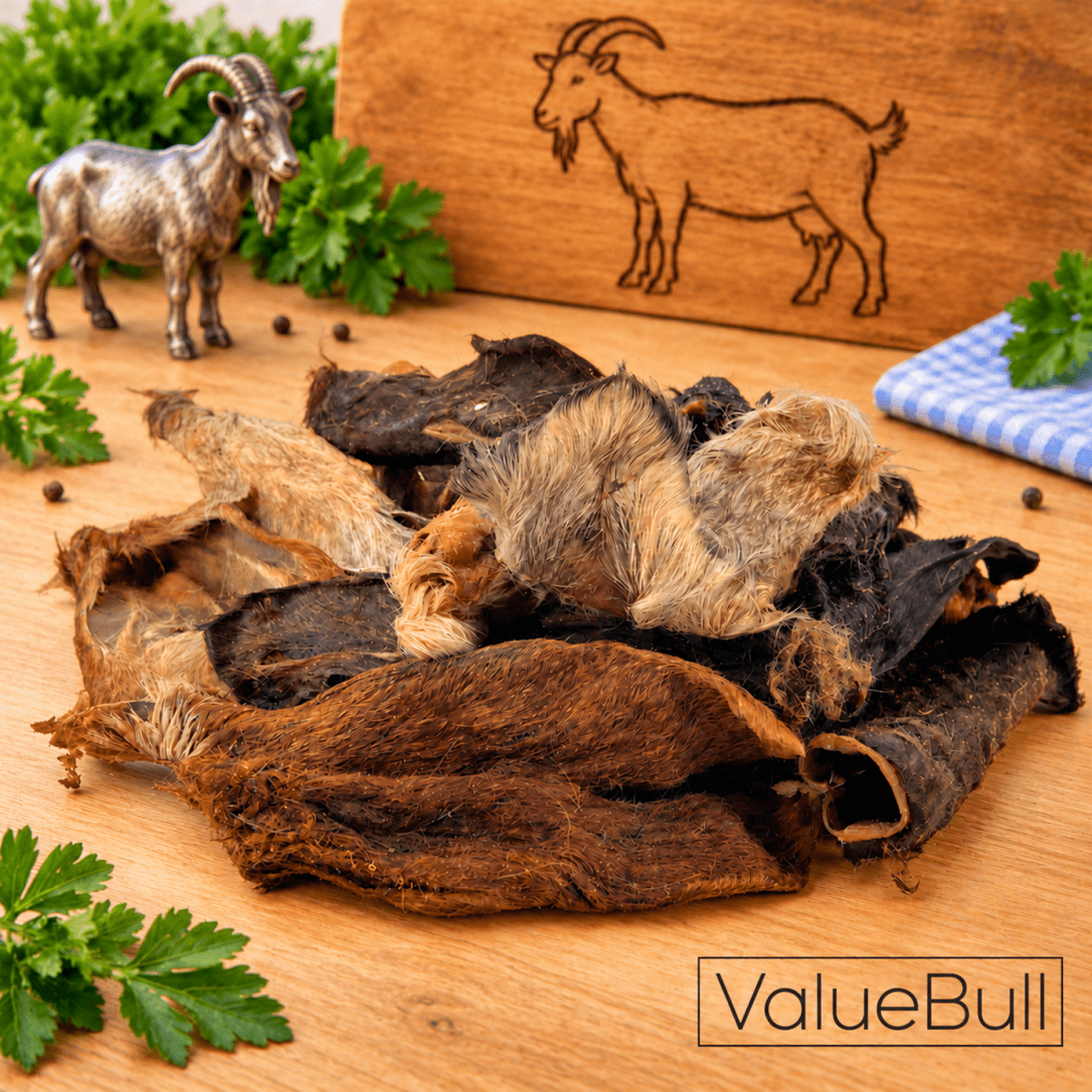 ValueBull Hairy Goat Ears for Dogs, 400 Count Wholesale Pack - ValuePetSupplies