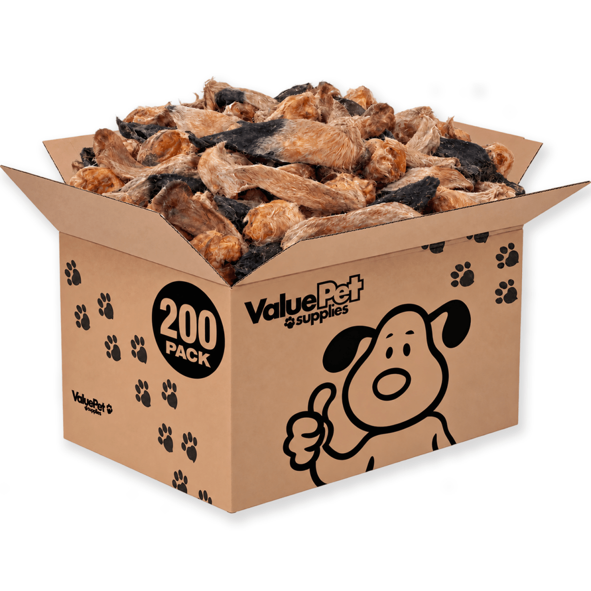 ValueBull Hairy Lamb Ears for Dogs, 200 Count Wholesale Pack - ValuePetSupplies