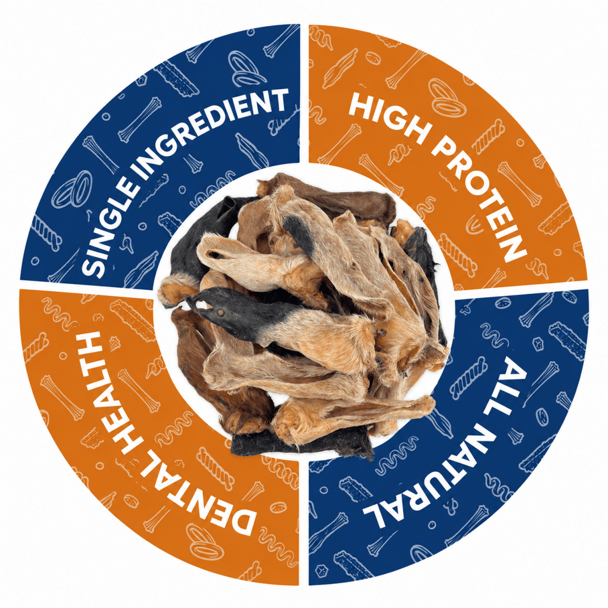 ValueBull Hairy Lamb Ears for Dogs, 50 Count - ValuePetSupplies