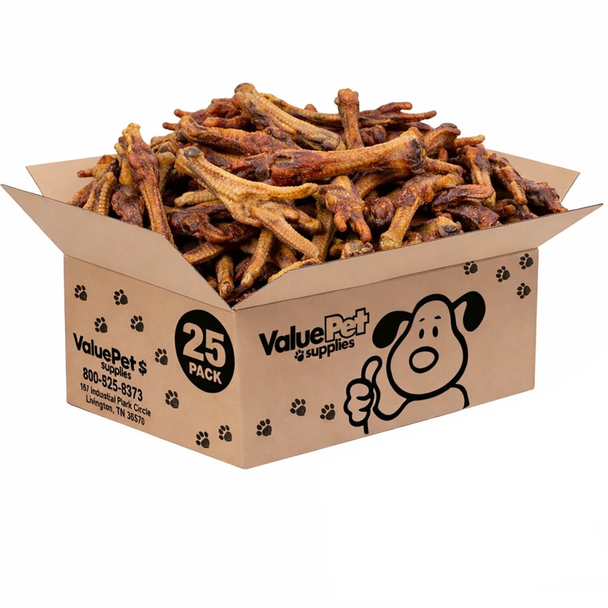 ValueBull Turkey Feet for Dogs, 25 Count Bulk Pack - Turkey - 25 Feet
