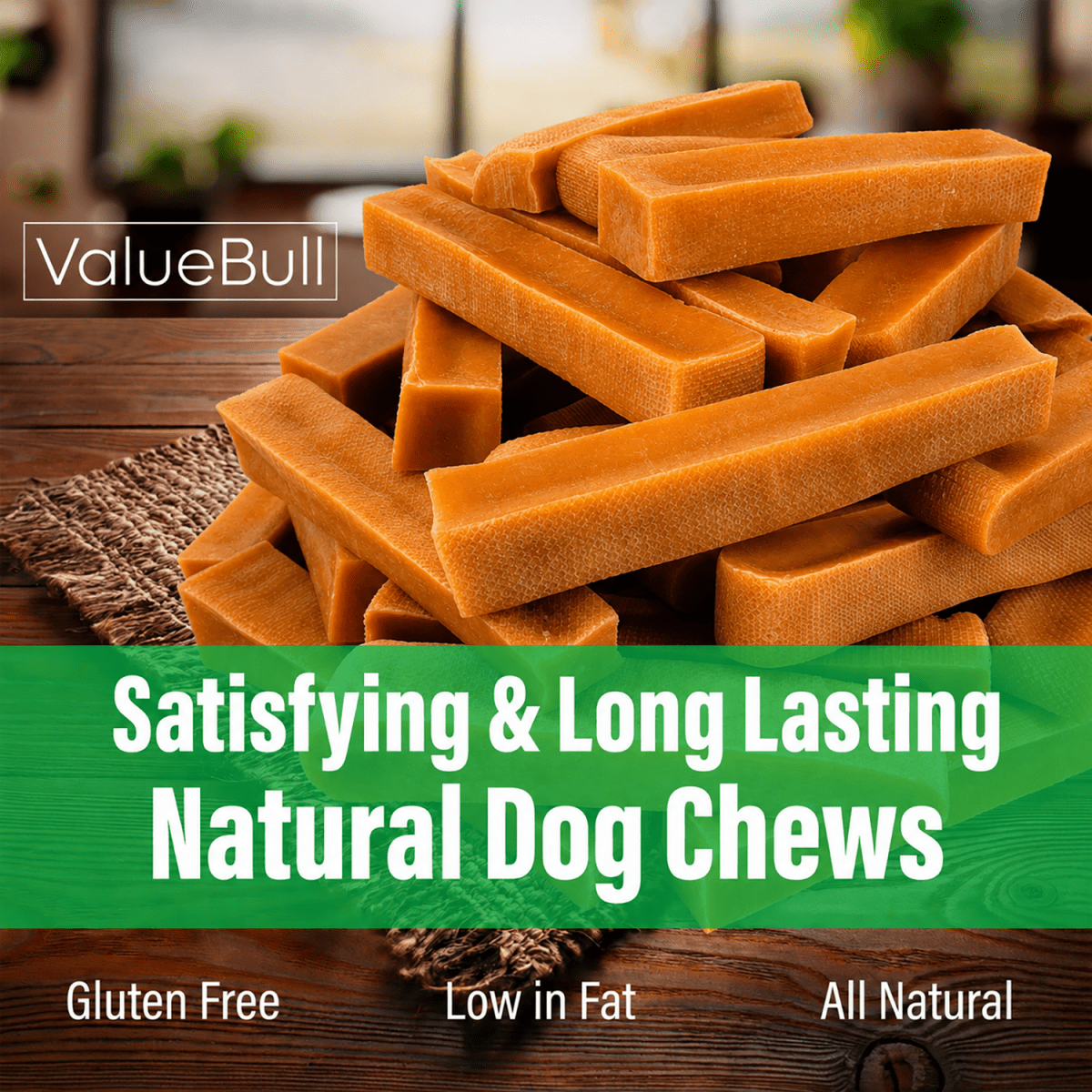 ValueBull Himalayan Yak Cheese Dog Chews, Pumpkin, Large, 50 Count Wholesale Pack - ValuePetSupplies
