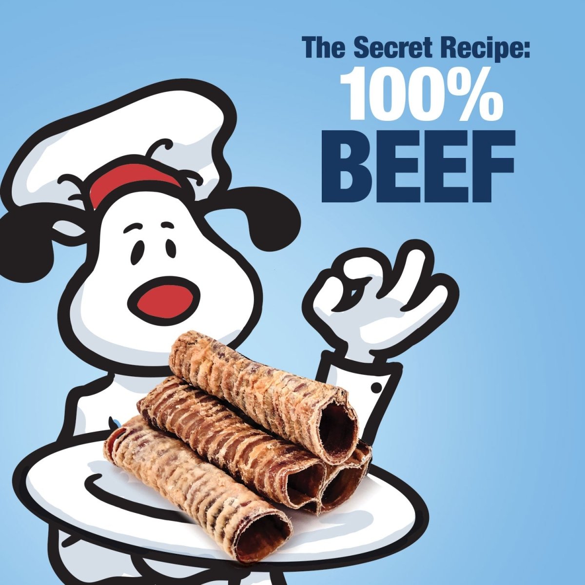 ValueBull Beef Trachea, Premium 5-6 Inch, 100 Count Bulk Pack - Beef - 100 Tubes