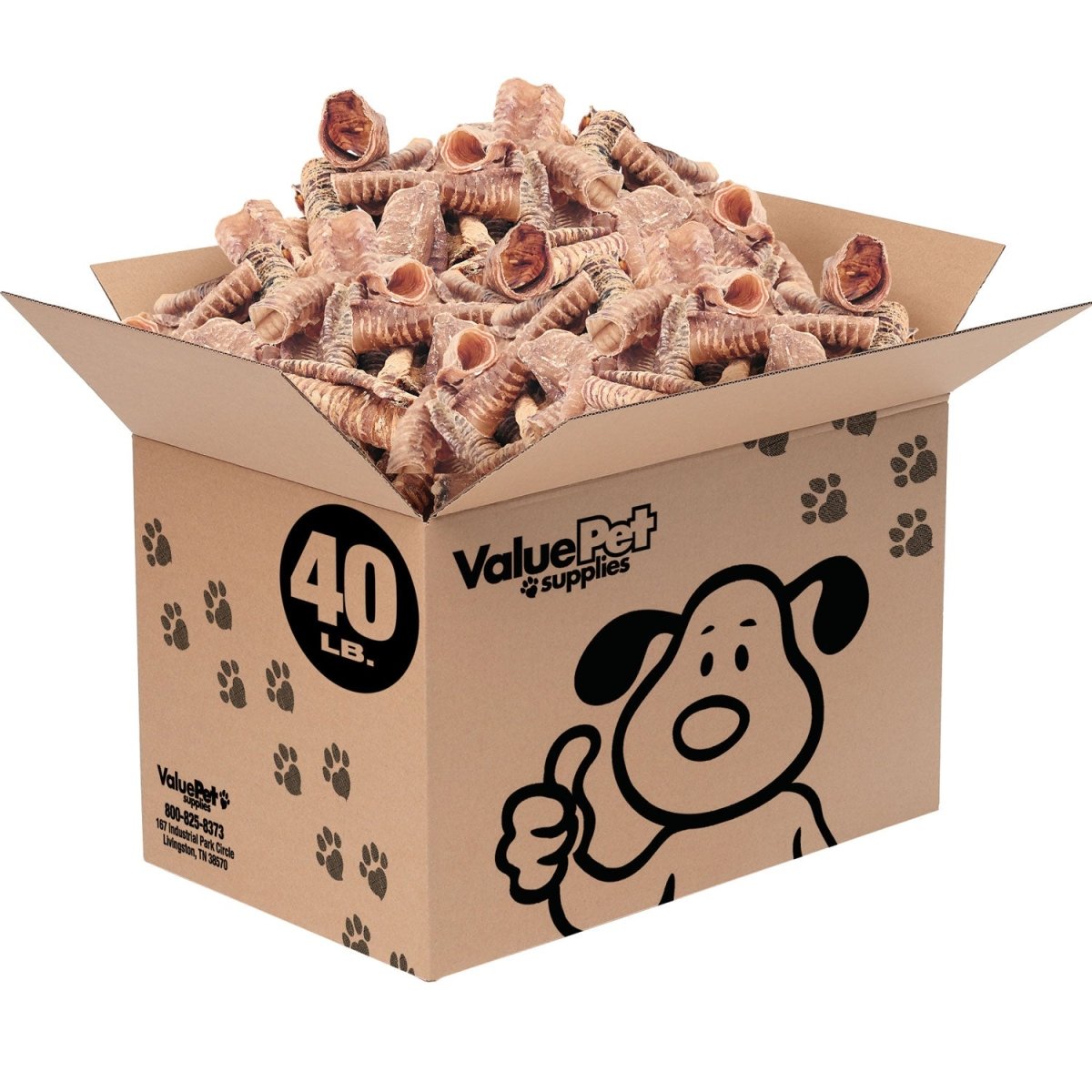 ValueBull Beef Trachea, Premium 5 - 6 Inch, 40 Pound Wholesale Pack - ValuePetSupplies