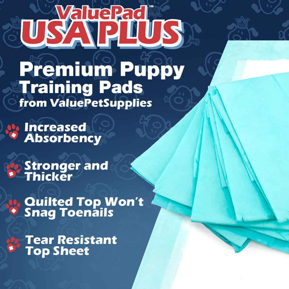 ValuePad USA Plus Puppy Pads, Large 28x30 Inch, 200 Count BULK PACK